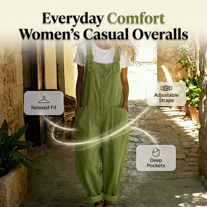 🔥50% RABATT! 🌿👖Lässige Latzhose für Damen mit Knopfleiste
