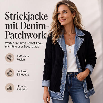 🔥Heißer Verkauf 50% Rabatt🧥Lässiger Chic für jeden Tag – Gerippte Strickjacke mit Deni🎁