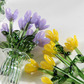 Set mit Miniatur-Blumenfiguren aus farbigem Glas