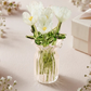 Set mit Miniatur-Blumenfiguren aus farbigem Glas