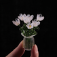 Set mit Miniatur-Blumenfiguren aus farbigem Glas