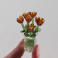 Set mit Miniatur-Blumenfiguren aus farbigem Glas