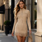 Damen Western-Kleid aus Kunstwildleder mit Fransen