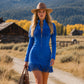 Damen Western-Kleid aus Kunstwildleder mit Fransen