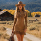 Damen Western-Kleid aus Kunstwildleder mit Fransen