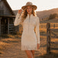Damen Western-Kleid aus Kunstwildleder mit Fransen