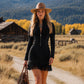 Damen Western-Kleid aus Kunstwildleder mit Fransen