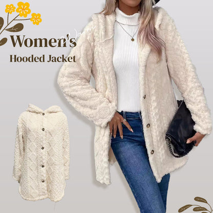 📢📢50%Rabatt!!!🎉💃-Damen warme Jacke mit Kapuze und Rautenmuster-Free Shipping Today