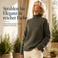 ⭐👚 Top-bewertet – Legerer Strickpullover mit Rollkragen in Unifarbe