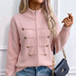 Lässige Damen-Strickjacke mit doppeltem Reißverschluss