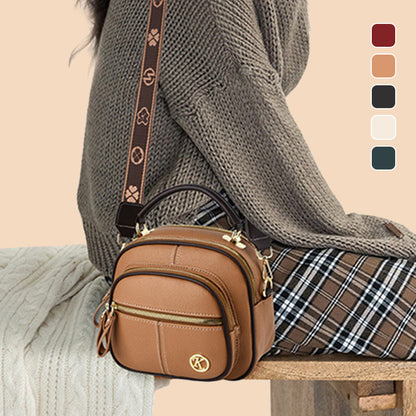 🎁Klassische multifunktionale Fächer Verstellbare breite Schultergurt-PU-Leder-Crossbody-Tasche